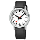 Mondaine Stop2Go Herrenuhr aus Schwarzes Leder, 41 MM - MST.4101B.LBV.2SE